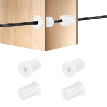 Imagem de HiPicco 4 peças de ilhós de parede para cabos, cabo de silicone de 2,5 cm, bucha de parede, alimentação, kit de roteamento, acessórios, cabo de parede, passagem, para Ethernet com orifício de 8 mm,