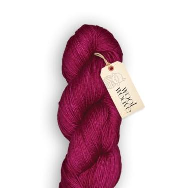 Imagem de Woolweave Fio de peso para dedos – Fios de meia tingidos à mão, 75% lã de merino extrafina e 25% poliamida, 100 g de novelo, 438 jardas – Fio rosa leve, macio e durável para tricô e crochê