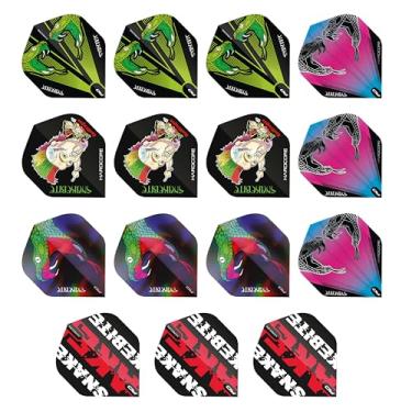 Imagem de RED DRAGON Peter Wright Snakebite sortido Hardcore Flight Pack - 5 conjuntos por pacote