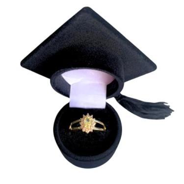 Imagem de Anel Formatura Feminino Pedra Amarelo Topázio Banhado Ouro E Caixinha Capelo Farmácia Bioquímica Radiologia Música Cinema (24)