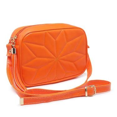 Imagem de Bolsa feminina de ombro laranja neon primavera transversal - CAMILA CA
