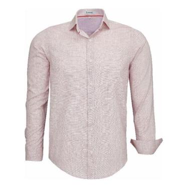 Imagem de Camisa Social Masculina Amil Comfort Manga Longa 1866, Vermelho, 3