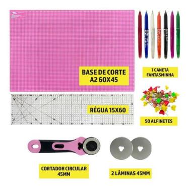 Imagem de Kit Base De Corte Completo 60x45 Régua 60 Cortador 45 2 laminas Reserv