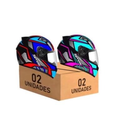 Imagem de Kit 2 Capacetes Ebf Spark Spider Azul e Tiffany, 58/60
