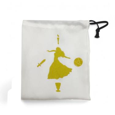 Imagem de Bolsa Branca para Tarô e Oráculo Bolsa Cigana Seda 15x20cm
