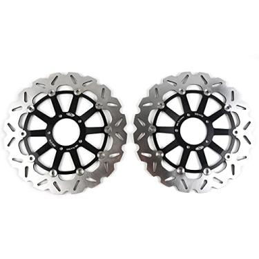 Imagem de 1 par de discos de freio dianteiros flutuantes compatíveis com Ducati Monster 937 2021, 1100 Monster 2009 2010 ABS 09, 1100 Monster DIESEL 2013, peças pretas de acessórios de motocicleta