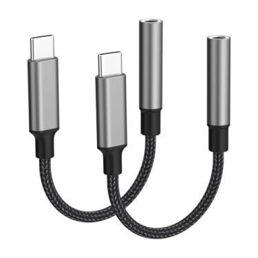 Imagem de DESOFICON Adaptador USB tipo C para fone de ouvido fêmea de 3,5 mm, cabo USB C para dongle de áudio auxiliar para iPhone 16 Pro 15 Pro Max, Samsung Galaxy S25 Ultra/S24/S23, Pixel, iPad Pro, MacBook