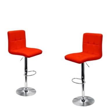 Imagem de Kit 3 Banquetas Confort Gomos Estofada Couro Giratória c/Regulagem (Vermelho)