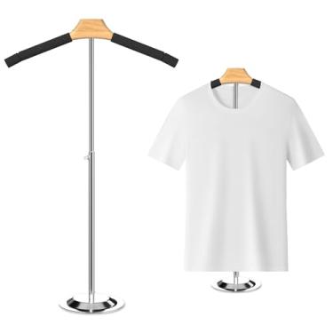 Imagem de Suporte de exibição de camisetas para vendedores, altura ajustável de 46 a 78 cm, suporte de exibição de roupas, suporte de ombro, suporte de camisa, suporte de manequim, tronco, para lojas