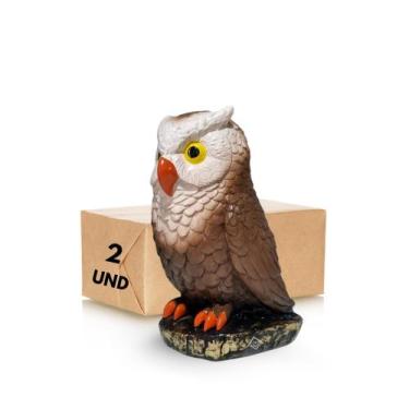 Imagem de Coruja Espantalho Repelente Espanta Pombo Pardal Passarinhos 26 Cm Kit