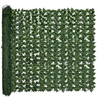 Imagem de DOPGIB Tela De Cerca De Privacidade De Hera Artificial, 128 Por 60 (53,5 Pés Quadrados) Cerca De Sebe Falsa Anti-Uv E Painéis De Parede De Folhas De Videira De Hera Falsa Para Cenário Verde Interno