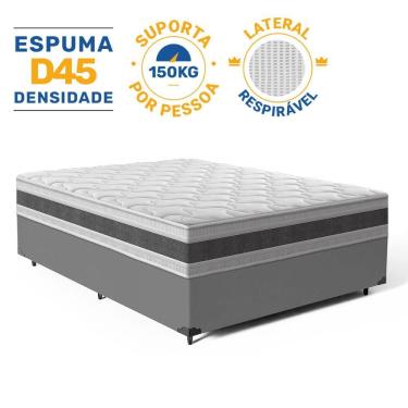 Imagem de Cama Box com Colchão de Espuma D45 Double Face Air Pro Força Anjos Casal 138cm