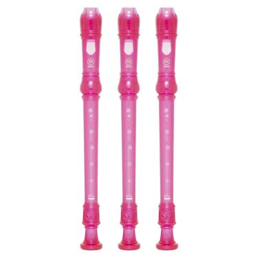 Imagem de Kit 3 Flautas Doce Soprano Germânica Em C YRS-20G Rosa Yamaha