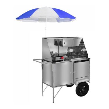 Imagem de Carrinho de Hot Dog + Lanche Luxo com Rodas Pneumáticas e Toldo - Cefaz