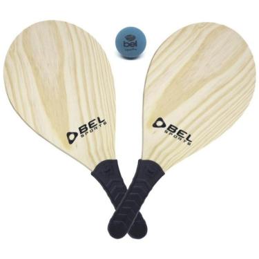 Imagem de Kit Frescobol Completo Com 2 Raquetes Bola E Bolsa Bel