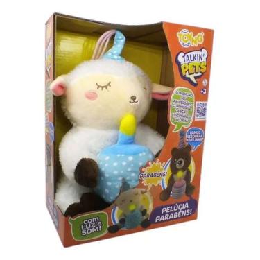 Imagem de Pelúcia Talking Pets Com Luz E Som Canta Parabéns Ovelha - Toyng, Poli
