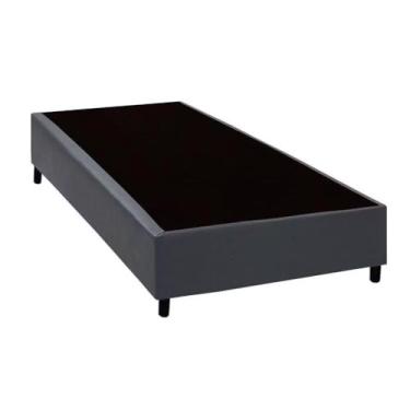 Imagem de Cama Box Base Soltero Sintético Cinza