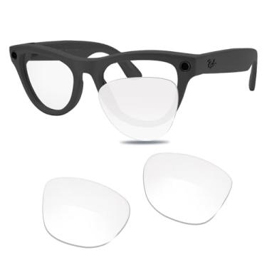 Imagem de Glintbay Óculos de sol de substituição para lentes transparentes Ray-Ban RW4010 de 52 mm para a série Meta, adaptadas às armações Skyler, Transparente, não polarizado, Small