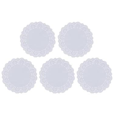 Imagem de Jagrove Doilies de papel, 100 peças, 26 cm, papel de renda branca, redondo, decorativo, descartável, jogo americano a granel para festas, artesanato, casamento, aniversário, utensílios de mesa