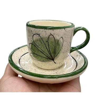 Imagem de Xícara Café Chá Verde Trevo Em Cerâmica Pintado Á Mão(Xícara,Café)
