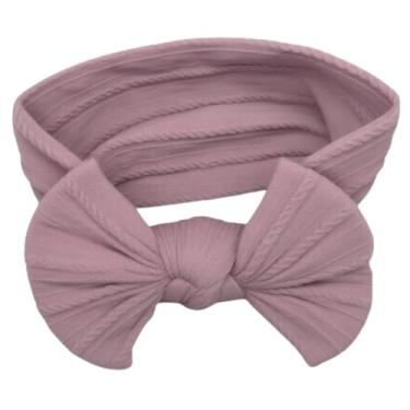 Imagem de Faixa de Cabelo com Laço para Bebê Recém-Nascido – Tecido Macio e Elástico, Acessório Infantil Confortável para Fotos, Passeios e Uso Diário (Rosa, Único)