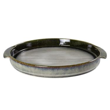 Imagem de Travessa redonda Mist em cerâmica 1L P31,5xL28xA3,8cm verde