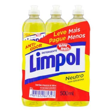 Imagem de Detergente Limpol neutro 500ml 6 unidades