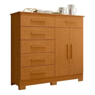 Imagem de Cômoda Xangai 2 Portas E 6 Gavetas Cinamomo - Móveis Albatroz Cinamomo
