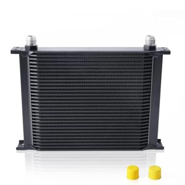 Imagem de Acmango Refrigerador de óleo de placa empilhada AN10-10AN 30 fileiras de transmissão universal do motor liga de alumínio preta