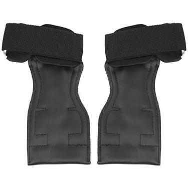 Imagem de Luvas de treinamento de levantamento de peso Guard de pulso ajustável Non Slip Silicone Pad Protection para pull ups halteres levantando pesado levantamento preto 1pair