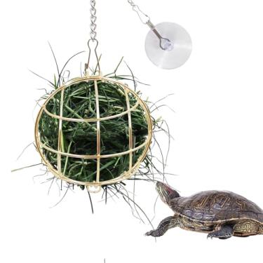 Imagem de Brinquedo de bola de petisco de tartaruga, bola alimentadora de feno de aço inoxidável, suporte de alimentador de vegetais de grama pequena, adequado para tartaruga, porquinho-da-índia, hamster, rato