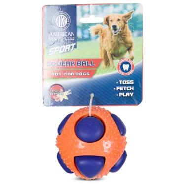 Imagem de AMERICAN KENNEL CLUB AKC Sport TPR Squeeze Balls para cães – Brinquedos duráveis com aroma de baunilha para jogar, buscar e mastigar – Promove a higiene dentária