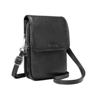 Imagem de Bolsa crossbody befen de couro genuíno preta para mulheres