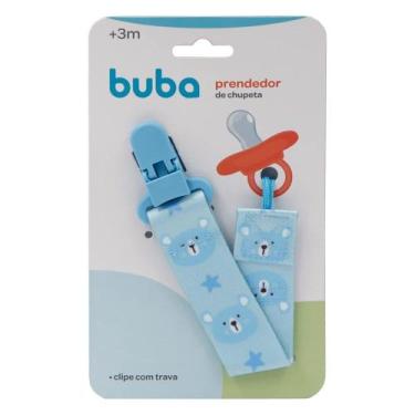Imagem de Prendedor de Chupeta Buba Clip com Trava 3+ Meses Azul 1 Unidade