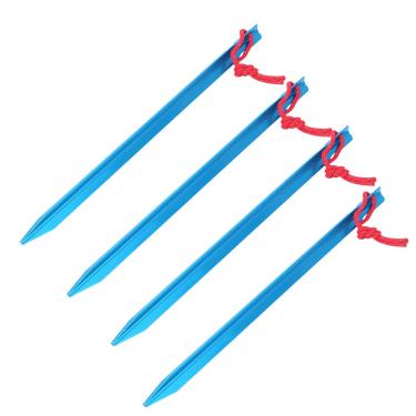 Imagem de Tenda peg tent stakes acampamento monte unhas ultralight alumínio liga prolongue unhas moídas para acampamento ao ar livre azul azul preto prata 4pcs 23cm (Azul (4 peças vendidas))