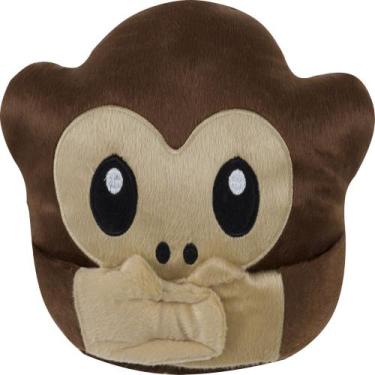 Imagem de Almofada Emoji Pelúcia 45cm macaco mudo - Vitor Bordados
