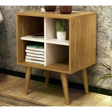 Imagem de Mesa De Apoio Lateral 04 Nichos E1720 Natural Off White Natu