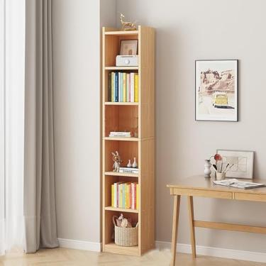 Imagem de Prateleira de canto de 6 camadas, estante de estante de canto livre moderna, estantes de estantes de armazenamento de madeira para sala de estar, quarto a, a, 180x24x30cm