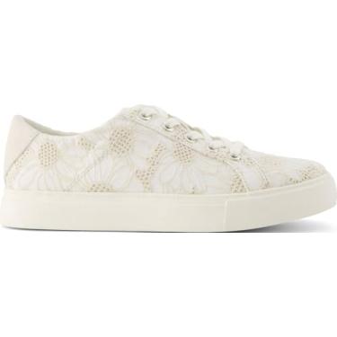 Imagem de TOMS Kameron Lace-up_White, tênis feminino, Ilhó floral grande branco, 6.5
