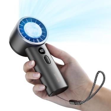 Imagem de SOTHING Ventilador portátil, com compressa de resfriamento, velocidades contínuas de 1 a 100, vida útil da bateria de 18 horas, tela digital, 30 dB ultra-silencioso, recarregável USB-C, ventilador