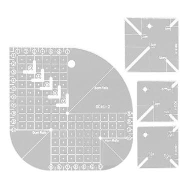 Imagem de 04 Réguas Gabarito Canto Mitrado Caixa Leite Curvas Quadrado - LAPIDAR