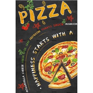 Imagem de EMOHAT Placas De Lata Engraçadas, Pôster Metal Para Comida, Pizza, Decoração Parede, Cozinha, Restaurante, Pizzaria, Fast Bar, Café, Pub, Fazenda, Arte Rupestre, Placa 8X12"