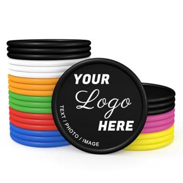 Imagem de Qansean 200-1000 fichas de plástico personalizadas com logotipo ou texto – fichas personalizadas de 37 mm, impressão UV dupla face – para bares, eventos, casamentos, marca corporativa em 15 cores