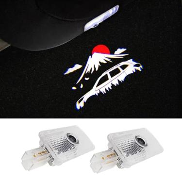 Imagem de uunonaha 2 peças luzes LED logotipo porta de carro cortesia projetor laser bem-vindo luz fantasma sombra poça lâmpada compatível com Forester Outback Legacy Car Accessories (Monte Fuji)