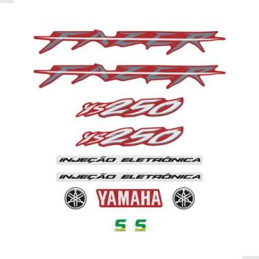 Imagem de Adesivos Para Yamaha Fazer 250 Ys 2008 Moto Vermelha + Logos - SPORTIN