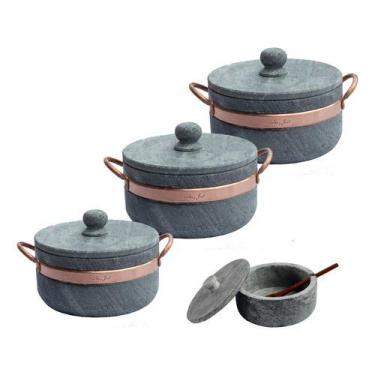 Imagem de Jogo Com 3 Panelas De Pedra Sabão + Brinde - São José