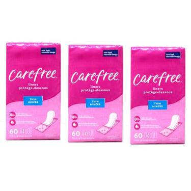 Imagem de Carefree Calcinha Acti-Fresh Body Shape Thin To Go sem perfume - 60 forros, pacote com 3