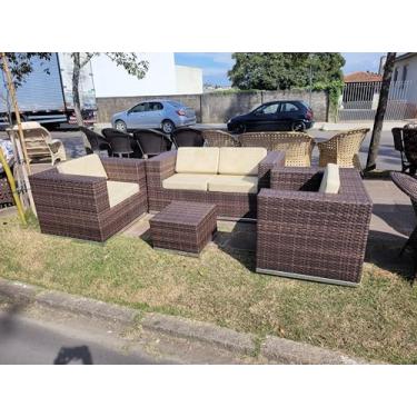 Imagem de Jogo Sofá Poltronas De Varanda Área Externa Fibra Sintética Varanda Fibras
