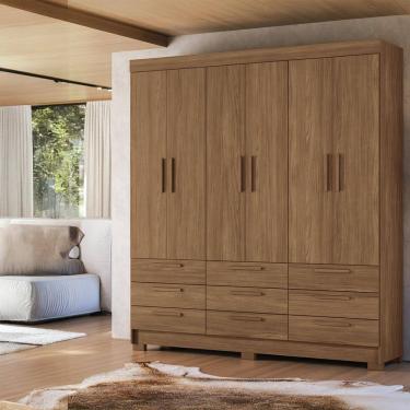 Imagem de Guarda-Roupa Casal Santos Andirá Colombo com 6 Portas, 9 Gavetas e 4 Prateleiras – 194,4cm de largura