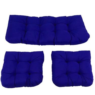 Imagem de Zerodis Travesseiro de Cadeira de Tecido Premium Conjunto de água de água Tufada Ao Ar Livre, Fácil de Limpar 3pcs e Formar Almofada para Sofás de Vime Todas As Cadeiras de Mesa Meteorológicas